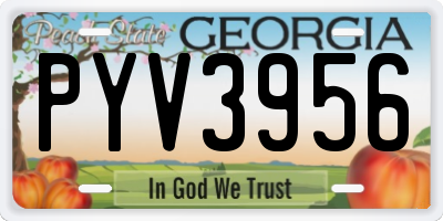 GA license plate PYV3956