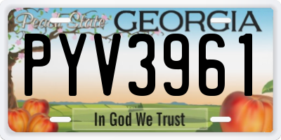 GA license plate PYV3961