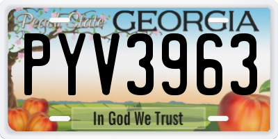 GA license plate PYV3963
