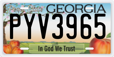 GA license plate PYV3965