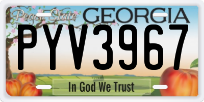 GA license plate PYV3967