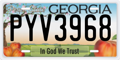GA license plate PYV3968