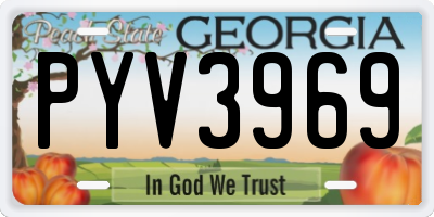GA license plate PYV3969