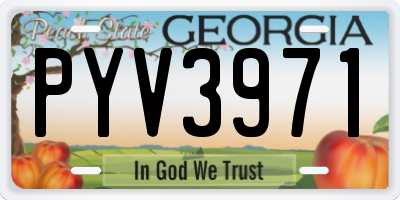 GA license plate PYV3971
