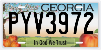 GA license plate PYV3972