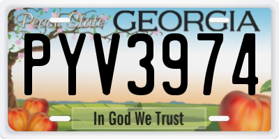 GA license plate PYV3974