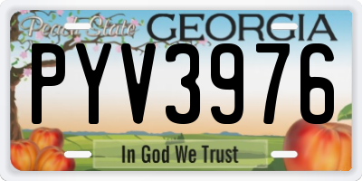 GA license plate PYV3976