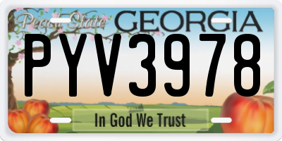 GA license plate PYV3978