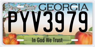 GA license plate PYV3979