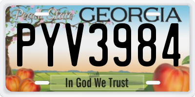 GA license plate PYV3984