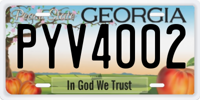 GA license plate PYV4002