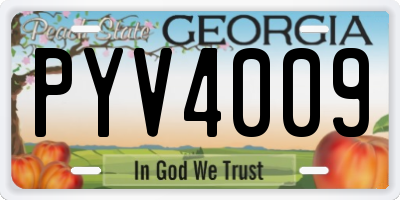 GA license plate PYV4009
