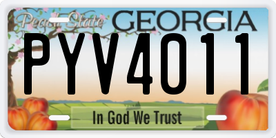 GA license plate PYV4011