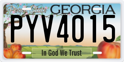 GA license plate PYV4015