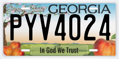 GA license plate PYV4024