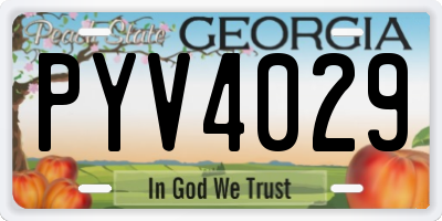 GA license plate PYV4029