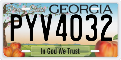 GA license plate PYV4032