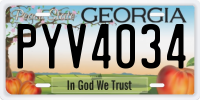 GA license plate PYV4034