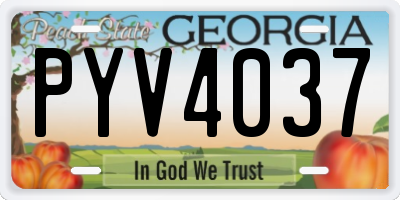 GA license plate PYV4037