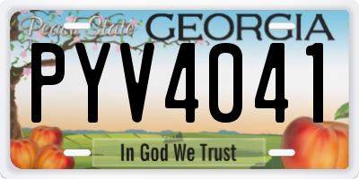 GA license plate PYV4041