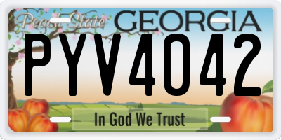 GA license plate PYV4042