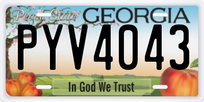 GA license plate PYV4043