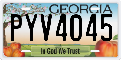 GA license plate PYV4045