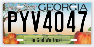 GA license plate PYV4047