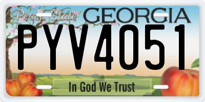 GA license plate PYV4051