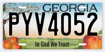 GA license plate PYV4052