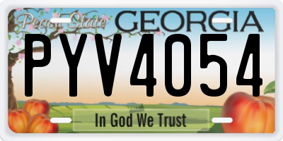 GA license plate PYV4054