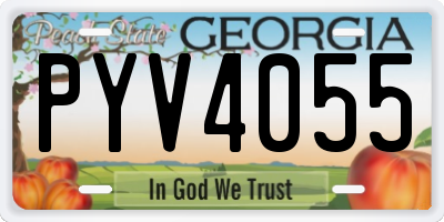 GA license plate PYV4055
