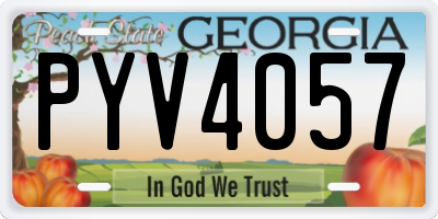 GA license plate PYV4057
