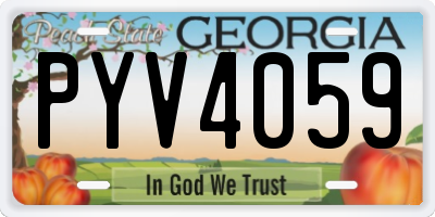 GA license plate PYV4059