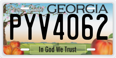 GA license plate PYV4062