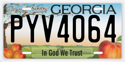 GA license plate PYV4064