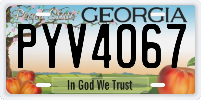 GA license plate PYV4067