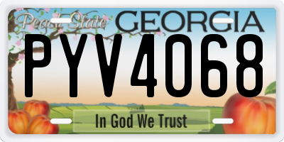 GA license plate PYV4068