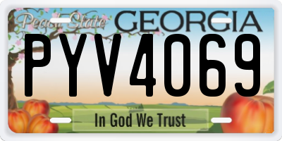 GA license plate PYV4069