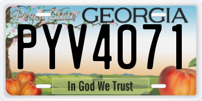 GA license plate PYV4071