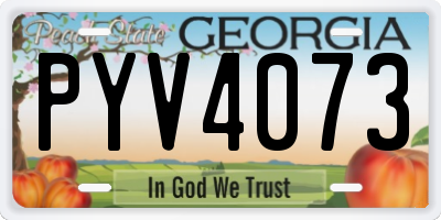 GA license plate PYV4073