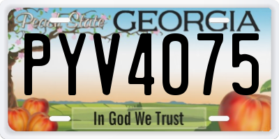 GA license plate PYV4075