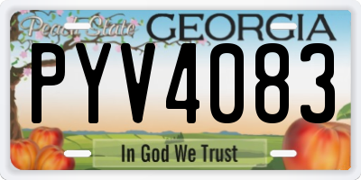 GA license plate PYV4083