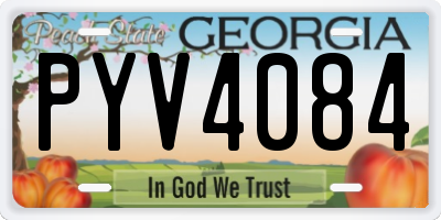 GA license plate PYV4084