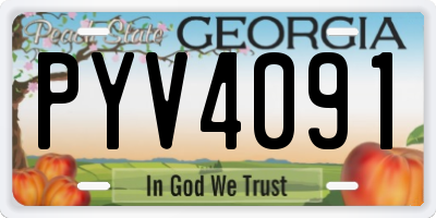GA license plate PYV4091