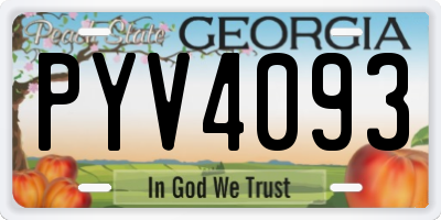 GA license plate PYV4093