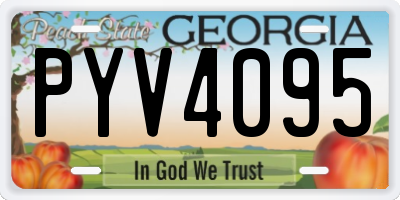 GA license plate PYV4095