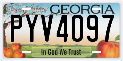 GA license plate PYV4097
