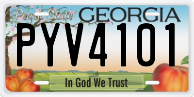 GA license plate PYV4101