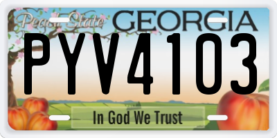 GA license plate PYV4103